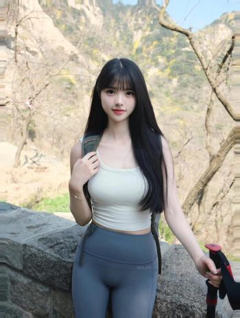 图片[9]-爱爬山的瑜伽裤MM，太甜美了！~-朵兔兔