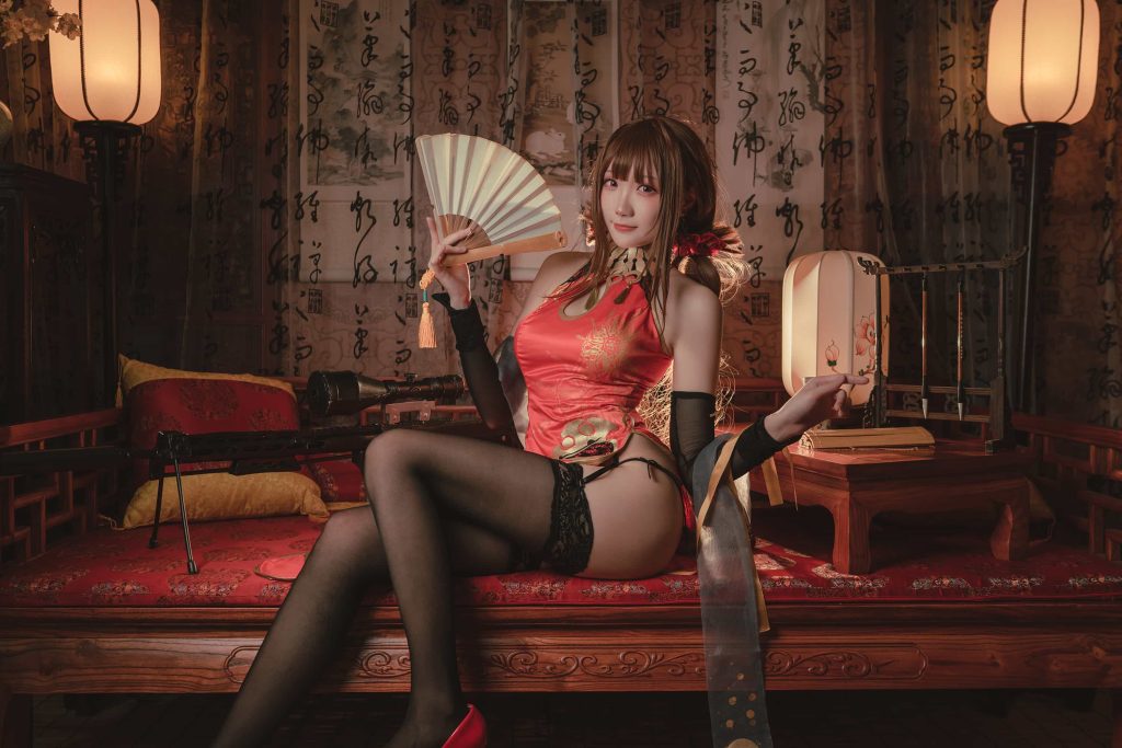 图片[3]-16P瓜希酱 红牡丹 cosplay图片 黑丝NO.013-朵兔兔