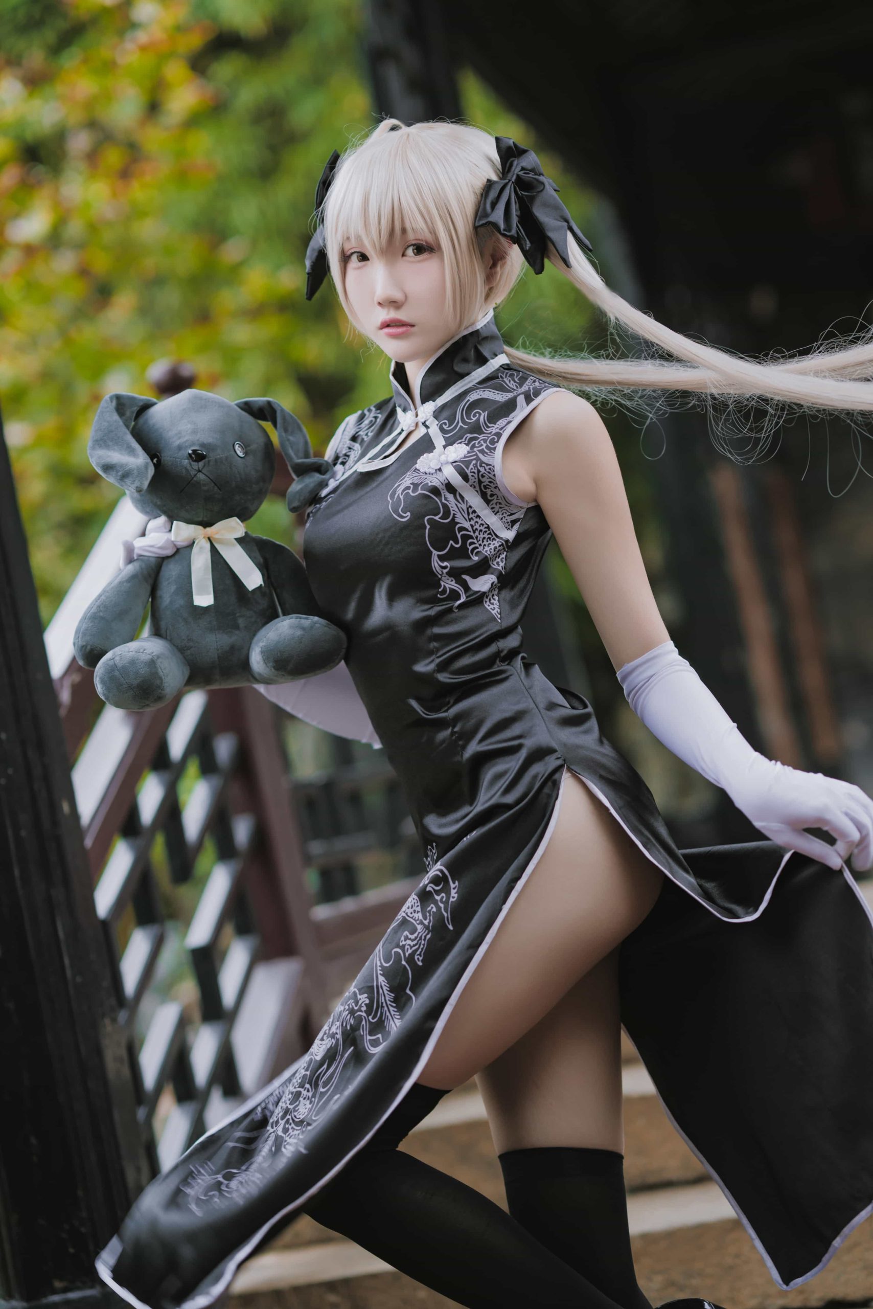 图片[2]-14P瓜希酱 穹妹 黑旗袍 cosplay图片NO.017-朵兔兔
