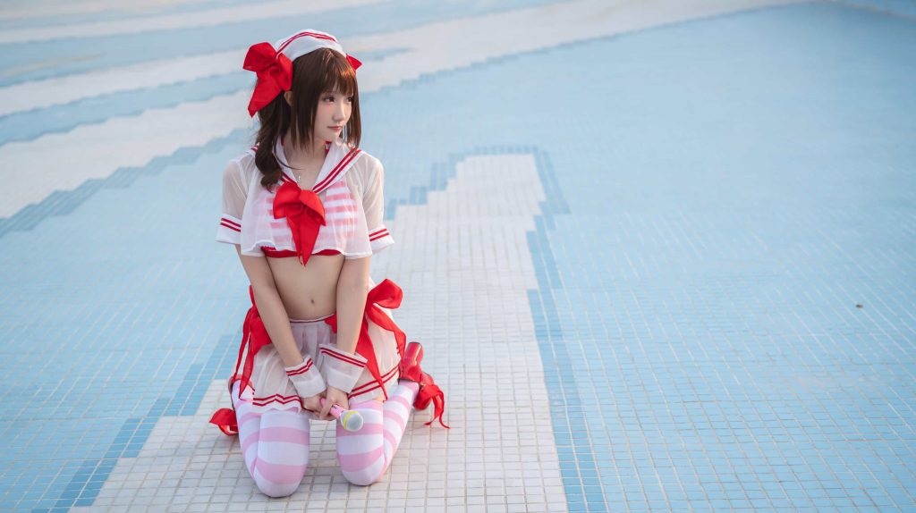 图片[2]-30P瓜希酱 岛村卯月 泳衣 沙滩 白丝 cosplay图片NO.010-朵兔兔