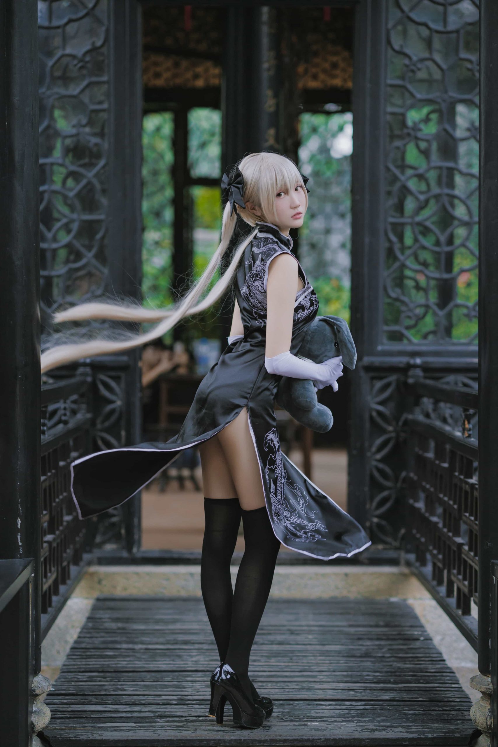 图片[3]-14P瓜希酱 穹妹 黑旗袍 cosplay图片NO.017-朵兔兔